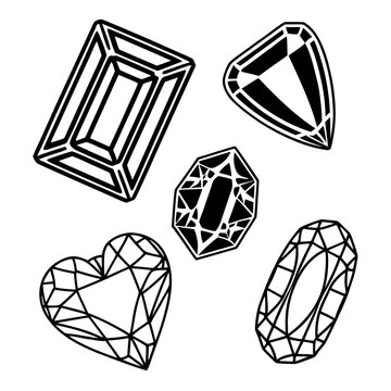 Assorted gemstone shapes