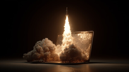 Rocket launching from a computer