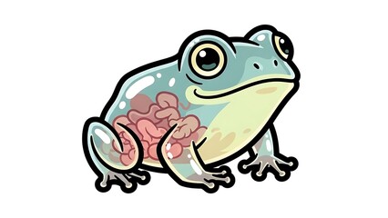 Cartoon Frog Anatomy Illustration.