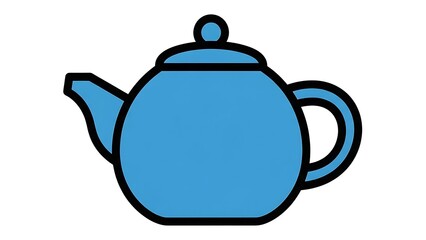 Obraz premium Blue Teapot Illustration on White Background.