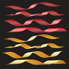 A set of gold and red ribbons