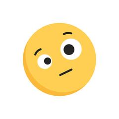 Fototapeta premium Sarcastic Rolling Eyes Emoji Vector Icon