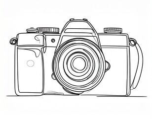   
Front View Line Art of DSLR-Style Camera