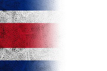 White background with Costa Rica flag on fishing net