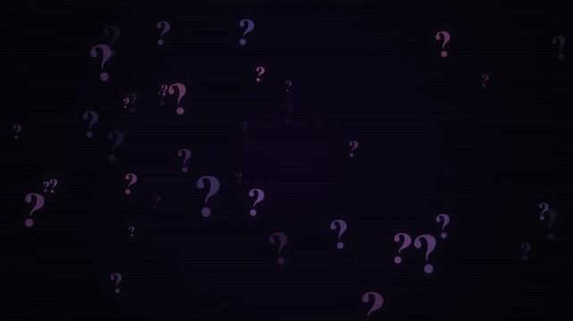 Abstract Mystery Question Mark Symbol Floating Motion Background 4K Seamless Loop