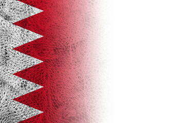 White background with Bahrain flag on fishing net