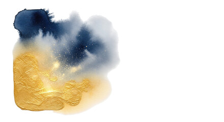 Golden nebula in deep space with stars and cosmic dust