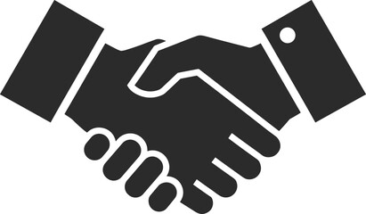 Business Handshake Icon in Flat Minimalist Style Vector Agreement Symbol