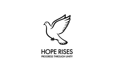 Obraz premium Hope rises logo with dove symbol