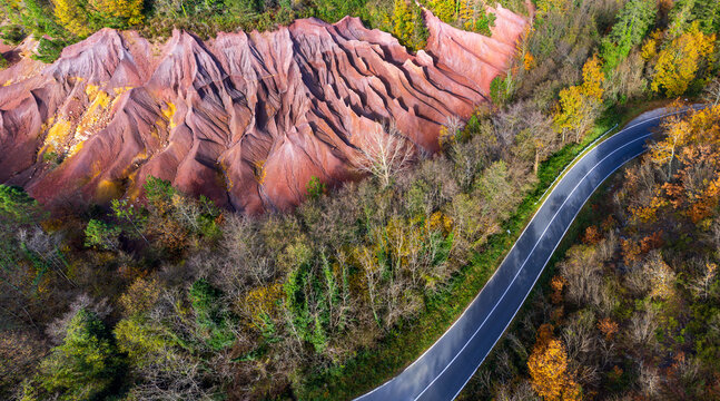 bizarre colorful erosion nearby Massa Marittima (Boccheggiano) in Tuscany