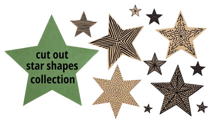 Green Star with Star Shapes Collection vector illustration