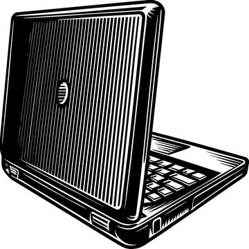 Vintage laptop illustration