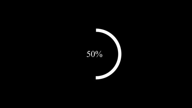 Abstract Circle loading processing bar icon animation on a black background, with video animation.