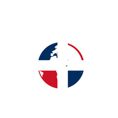 Dominican Republic Flag World Globe In Icon