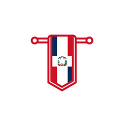 Dominican Republic Flag Award Banner In Icon