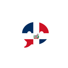 Dominican Republic Flag Chat Bubble In Icon
