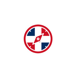 Dominican Republic Flag Compass In Icon