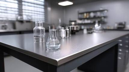 Laboratory Surface with Various Instruments Aligned in a Premium Setup for Scientific Research and Experimentation in Modern Environment