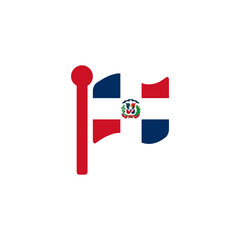 Dominican Republic Flag Curve Style Icon