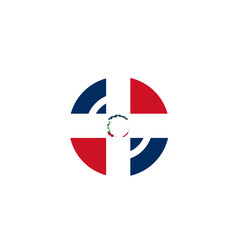 Dominican Republic Flag Disk In Icon