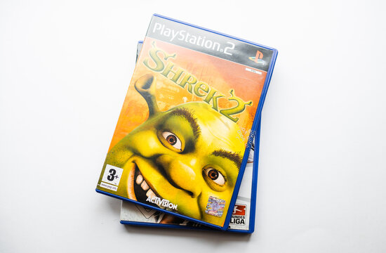 Shrek 2 PlayStation 2  Video Game Complete in Box  on a white background.