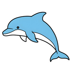 Fototapeta premium Light blue dolphin isolated on transparent background