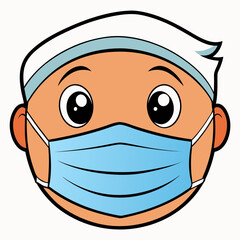 Obraz premium Cartoon character wearing medical gear