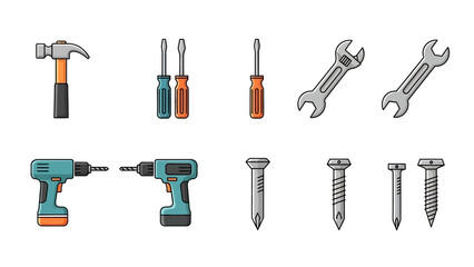 Fototapeta premium Assorted Hand Tools and Equipment Set.