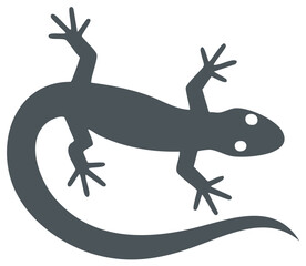Stylized Silhouette of a Lizard with Curled Tail Simple Reptile Illustration