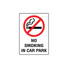 No Smoking In Car Park Prohibition Sign
