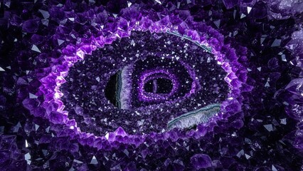 An abstract background featuring a vibrant pattern of blue and violet circles with a glowing spiral texture that creates a magic energy design across a dark space backdrop