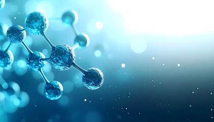 Molecular Marvel: An abstract, detailed visualization of a molecule, showcasing the intricacies of scientific structures with a clean, dynamic aesthetic.