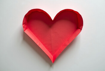 Heart silhouette formed by folded paper sheets