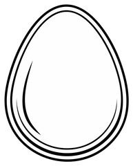 Minimalist Black and White Egg Silhouette Icon Illustration