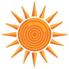 Abstract Sun with Concentric Rings and Rays Summer Warmth Design