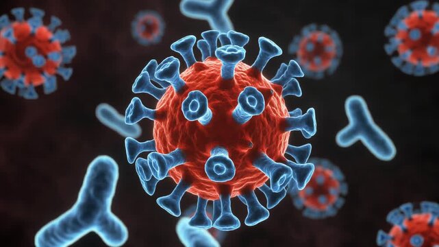 Scientific rabies vaccine visualization highlighting infectious disease research and virus neutralization with high detail biomedical style Video 4K UHD 60fps