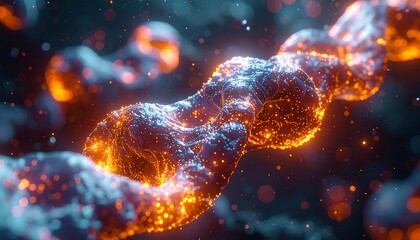 Digital Chain: A captivating digital depiction of an illuminated chain, representing the interconnectedness of data and the secure structure of information in the digital age.