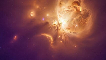 Vibrant Cosmic Nebula Swirling Star Forming Cloud With Orange and Purple Glow.jpg