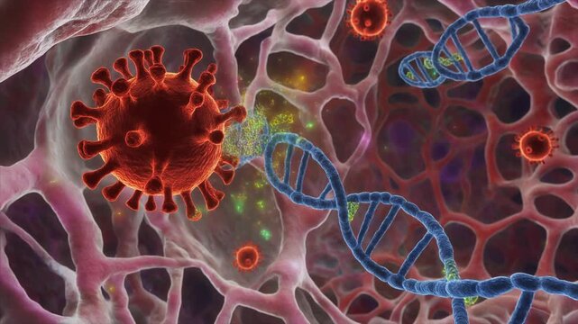 High resolution rabies vaccine medical visualization showing viral infection prevention and zoonotic disease research with modern clinical lighting Video 4K UHD 60fps