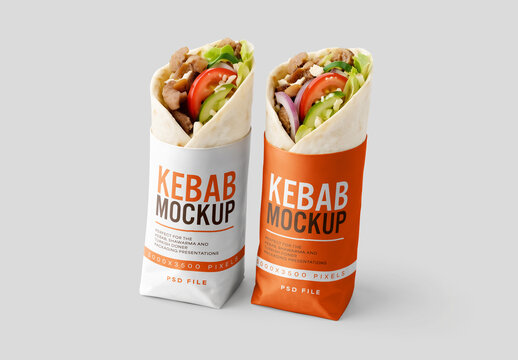 Kebab Roll Packaging Mockup for Creative Design and Branding Projects
