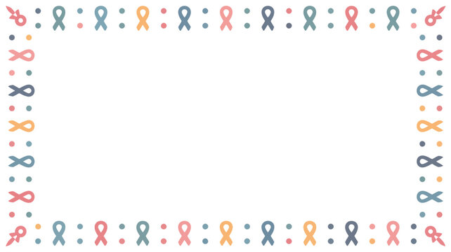 Colorful awareness ribbons border Vector