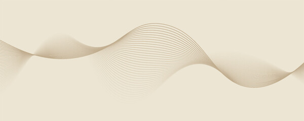 Abstract background with lines and waves. Web banner size. Element for design. Vector background for brochure, booklet, flyer, poster. Brown and beige gradient. Coffee, cafe
