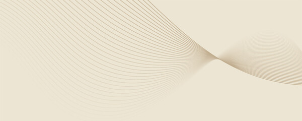 Abstract background with lines and waves. Web banner size. Element for design. Vector background for brochure, booklet, flyer, poster. Brown and beige gradient. Coffee, cafe