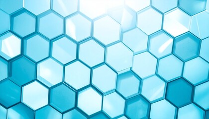 3D hexagon pattern in light blue honeycomb design.
