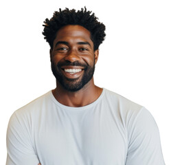 Obraz premium PNG Black man smiling adult smile.