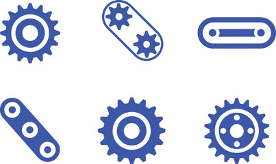 Blue gears and conveyor belt mechanism mechanical