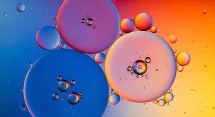 Oil Drops Water Abstract Colorful Macro Gradient Liquid Art