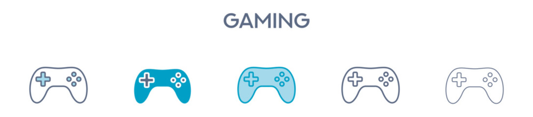 Gaming Element For Design Graphic - Multi Styles. Vector Illustration Of Two Colored And Black. Multiple Icons Designs Can Be Used For Mobile, Ui, Web 