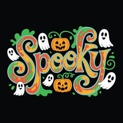 Spooky Halloween Typography T-shirt Design