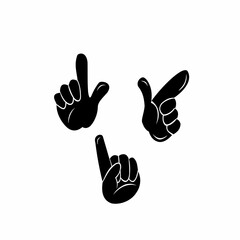 Obraz premium Hand vector silhouette, detailed hand gestures, positions, signs. Ideal arm, hands for illustrations, logos, icons. High quality graphics showcasing human interaction, expression